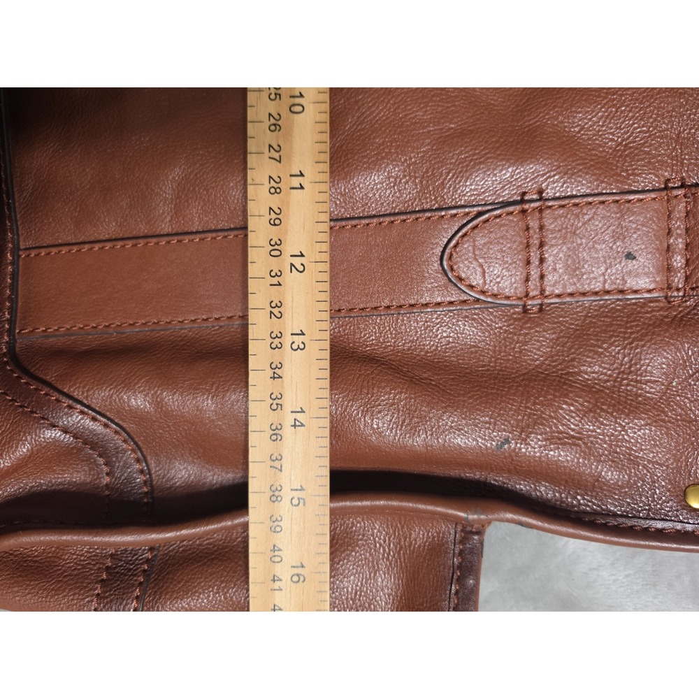 FRYE Vintage Madison Campus Shop Large Weekend Tote Bag Brown Leather Old Money - Picture 6 of 11